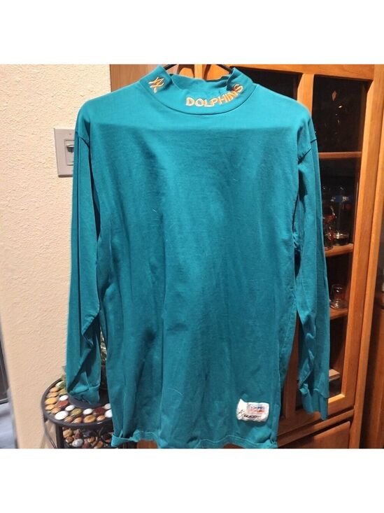 NFL Other - Vintage Dolphins NFL Mock Turtleneck Long Sleeve Shirt Large